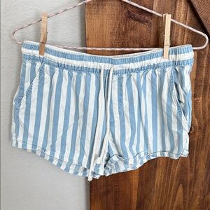 Aerie Blue and White Striped Women's Shorts